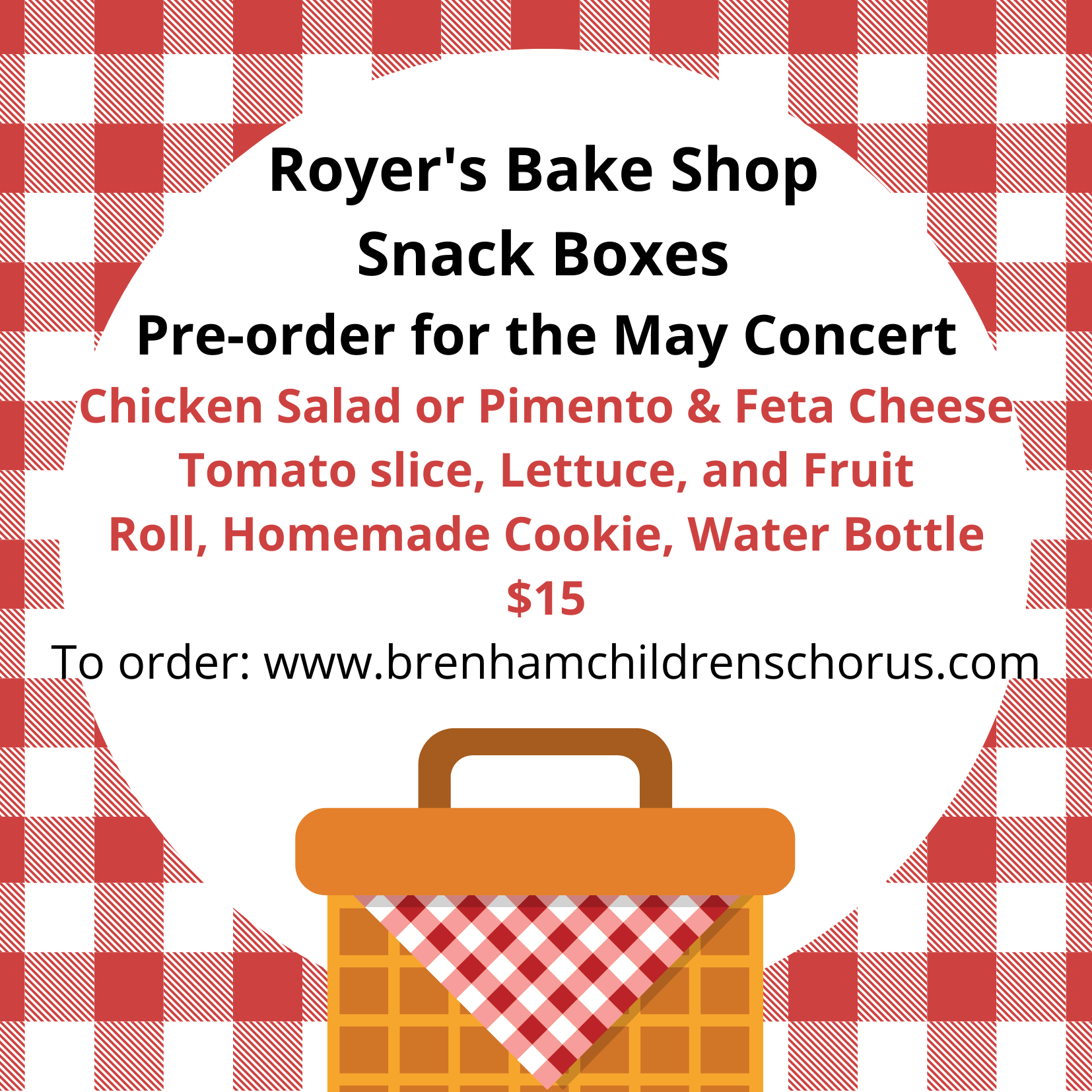 Snack Box Ordering for Spring Concert
